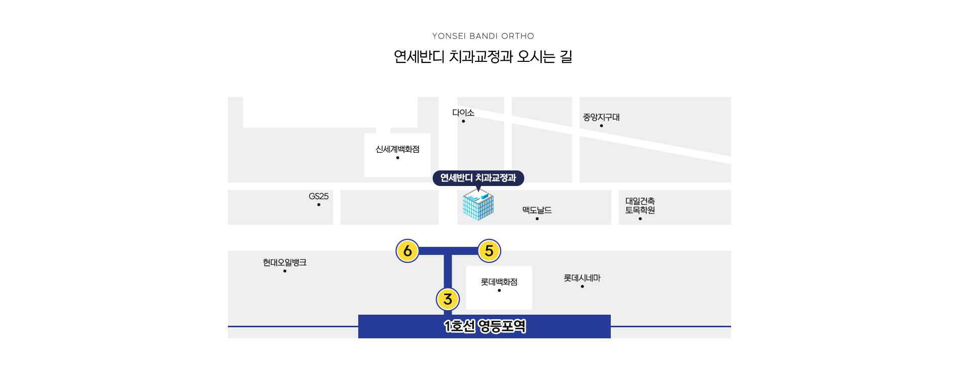 연세반디 치과교정과 오시는길